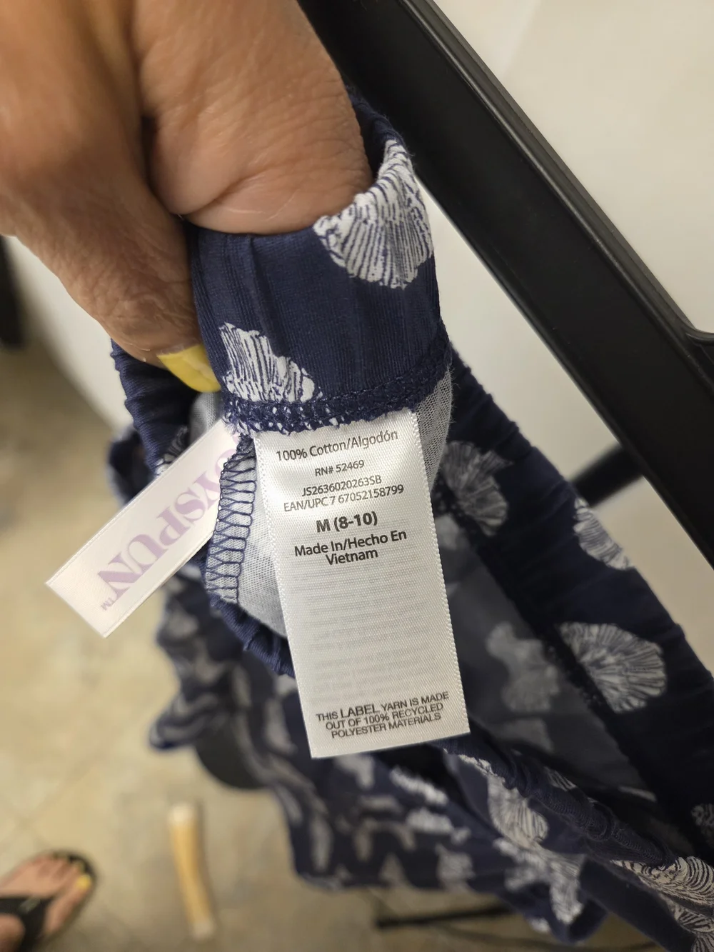 Navy Shell-Print Spaghetti Strap Cami Top Pajama Set